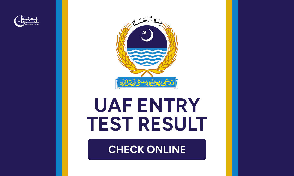 UAF 2nd Entry Test Result 2024 Undergraduate Program