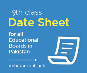 9th Class Date Sheet
