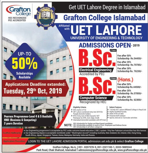 Grafton College Islamabad Admissions