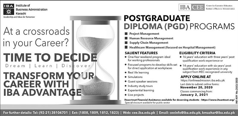 Institute Of Business Administration IBA Karachi Admission ...