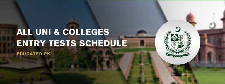 All Universities Colleges Entry Tests Schedule 768x288 