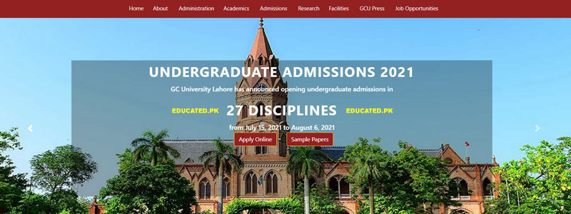gc college lahore merit list 2022