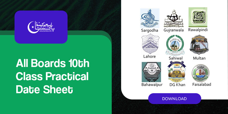 10th Class Practical Date Sheet Matric All BISE Boards