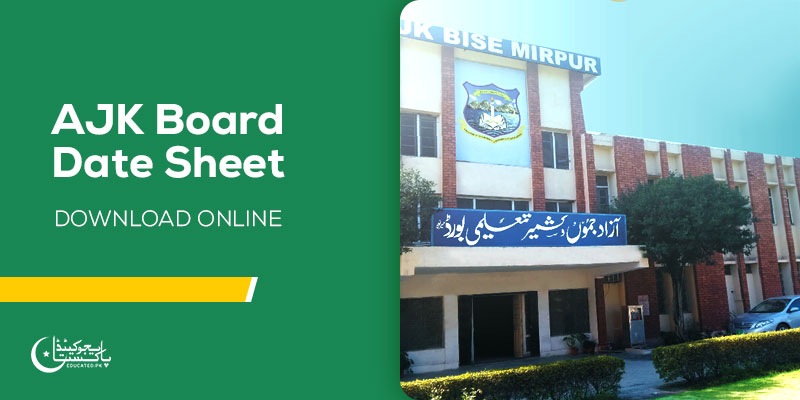 AJK BISE Mirpur Board Date Sheet 2nd Year