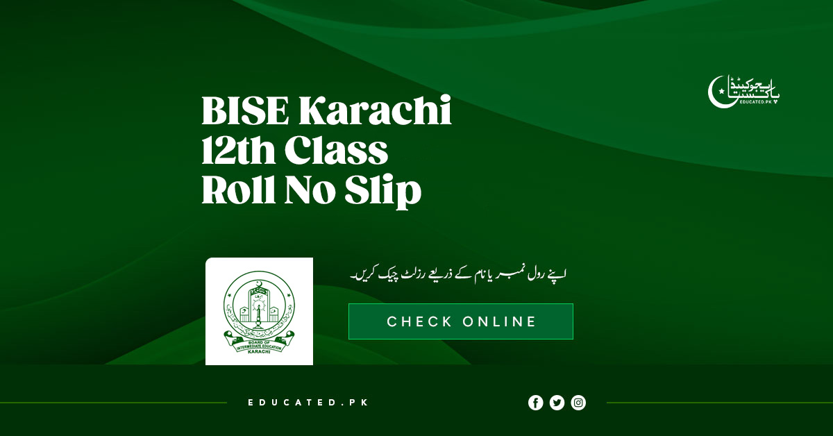 BIEK Karachi 12th Class Roll No Slip 2025 Second Year