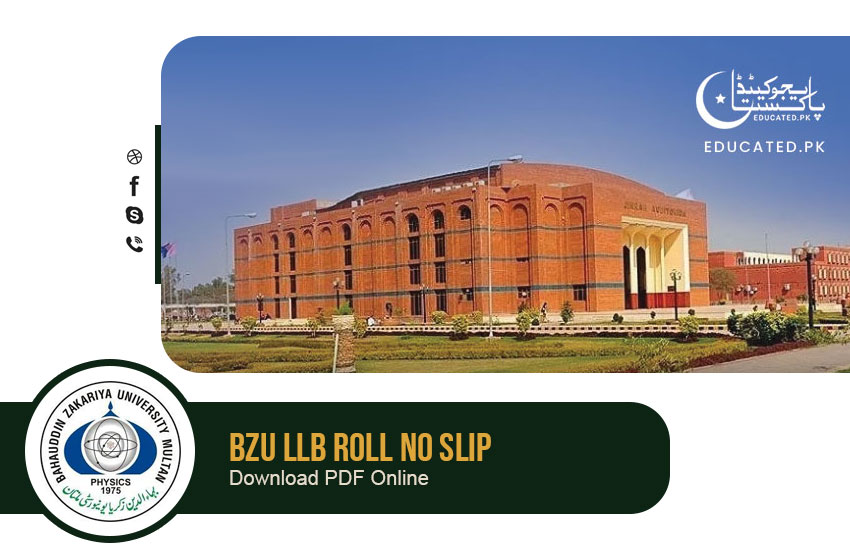 BZU LLB Roll No Slip Download PDF