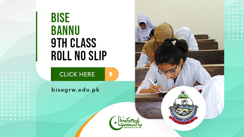 Bannu Board 9th Class Roll Number Slip 2024