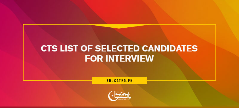 CTS List of Selected Candidates for Interview