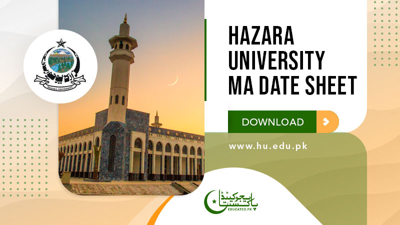 Hazara University Ma Date Sheet 2024 Msc M.com