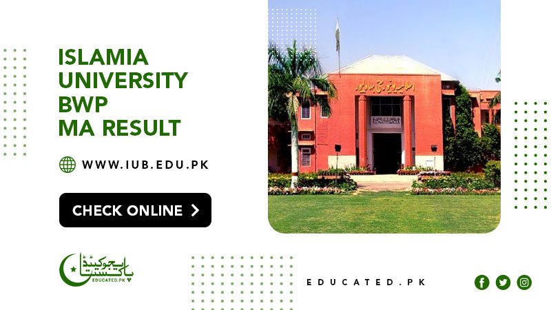 Islamia University Bahawalpur MA Result 2024