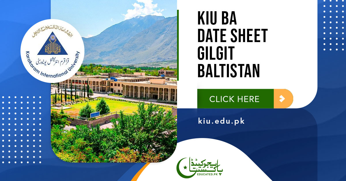 KIU BA Date Sheet 2024 Gilgit Baltistan University