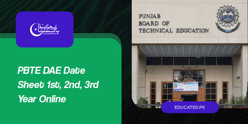 PBTE DAE Date Sheet 1st 2nd 3rd Year Online