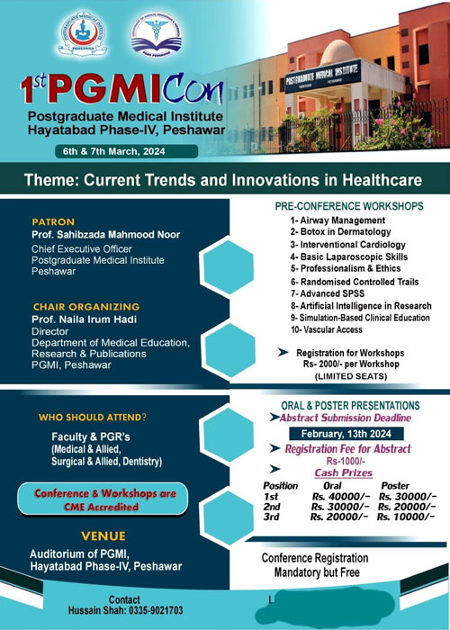 Postgraduate Medical Institute Peshawar Admission Advertisement 2024