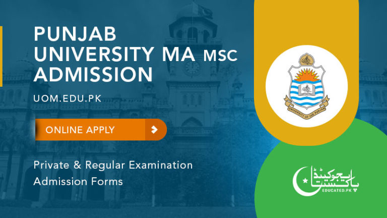 Punjab University MA MSc Admission 2024 Forms Last Date