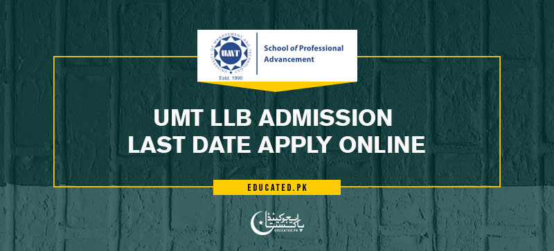 UMT LLB Admission Last Date Apply Online