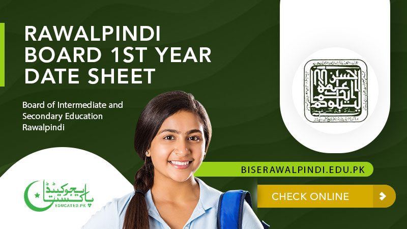 date sheet of 1st year 2024 rawalpindi board