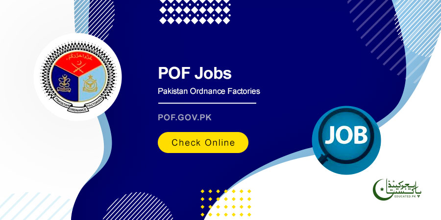 POF Jobs 2023 Pakistan Ordnance Factories