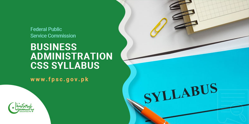 Business Administration CSS Syllabus 2024 Download