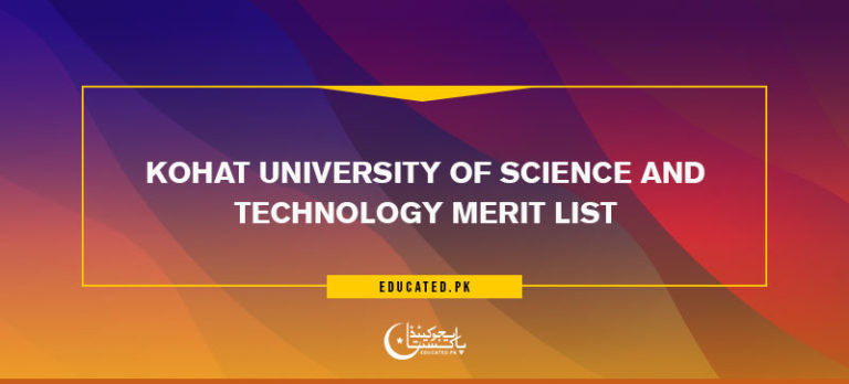 KUST Merit List 2024 Kohat University Selected Candidates