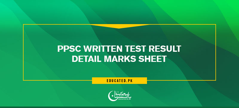 PPSC Written Test Result Detail Marks Sheet
