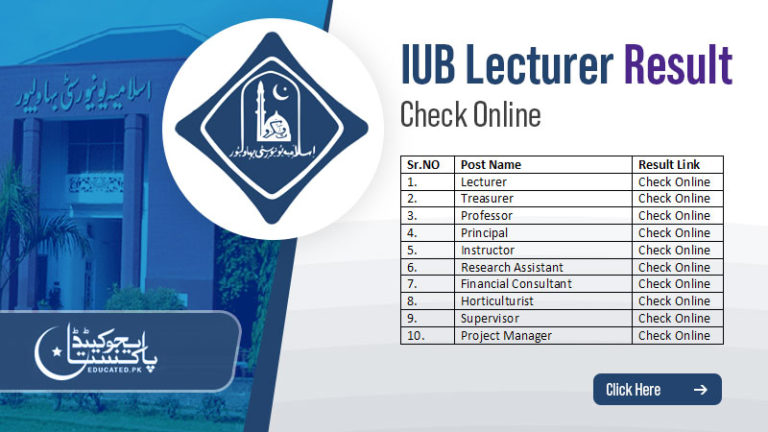 IUB Lecturer Test Result 2023 Download Merit List