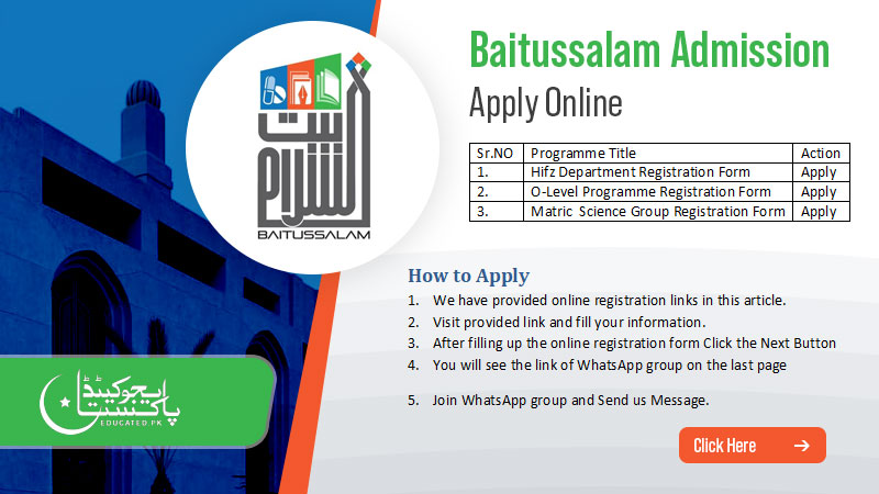 Baitussalam Talagang Admission Form