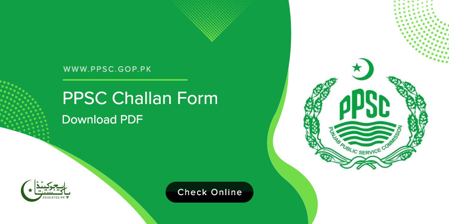 Download PPSC Challan Form