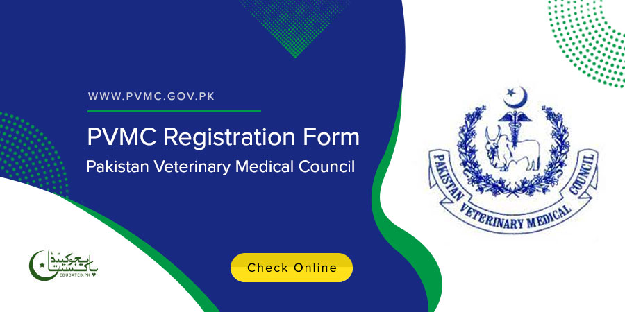 Pakistan Veterinary Medical Council Registration Form