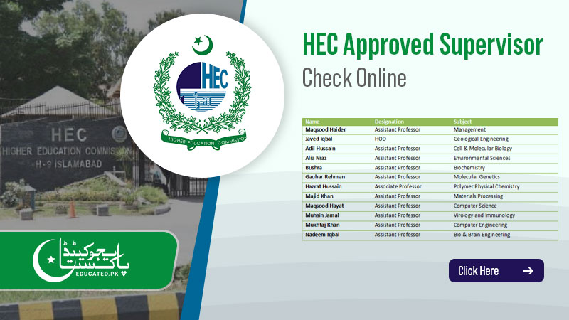 hec approved phd supervisor list