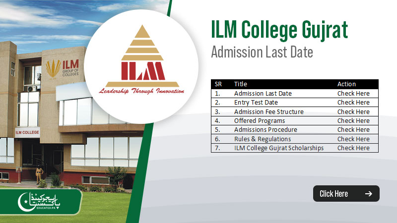 ILM College Gujrat Admission 2024