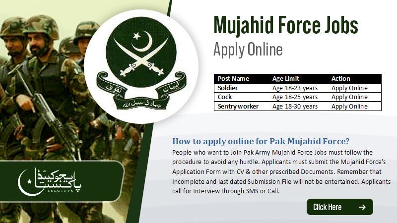 Join Pak Army Mujahid Regiment Jobs