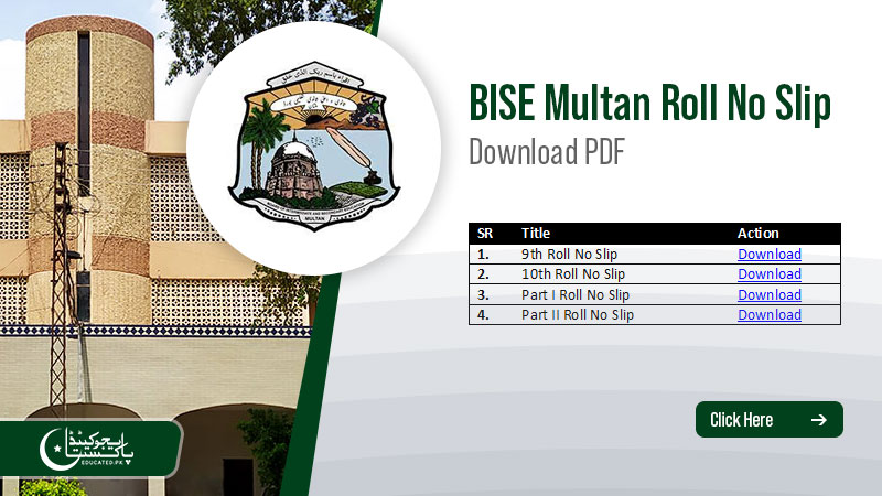 Bise Multan Roll Number Slip 2023 By Name 9904