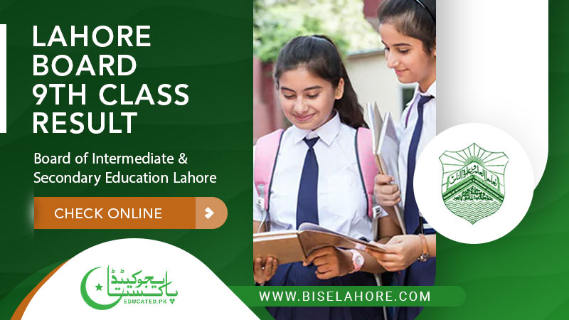 BISE Lahore Board 9th Class Result 2024 www.biselahore.com