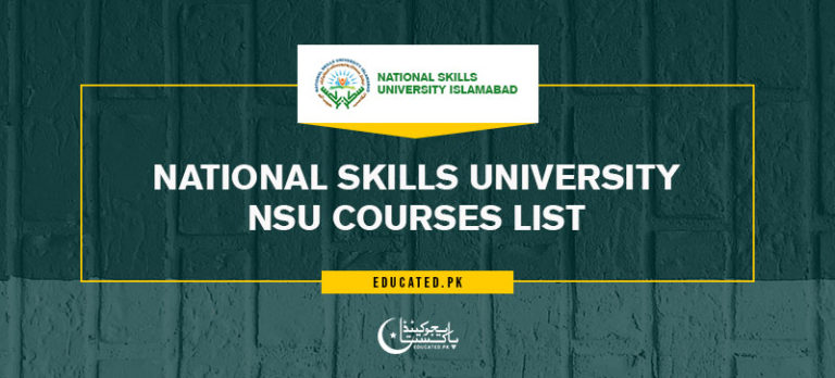 National Skills University Islamabad Admission 2024 Apply Online