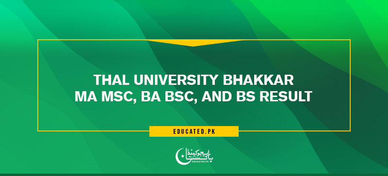 Thal University Bhakkar Result 2024 Check Online