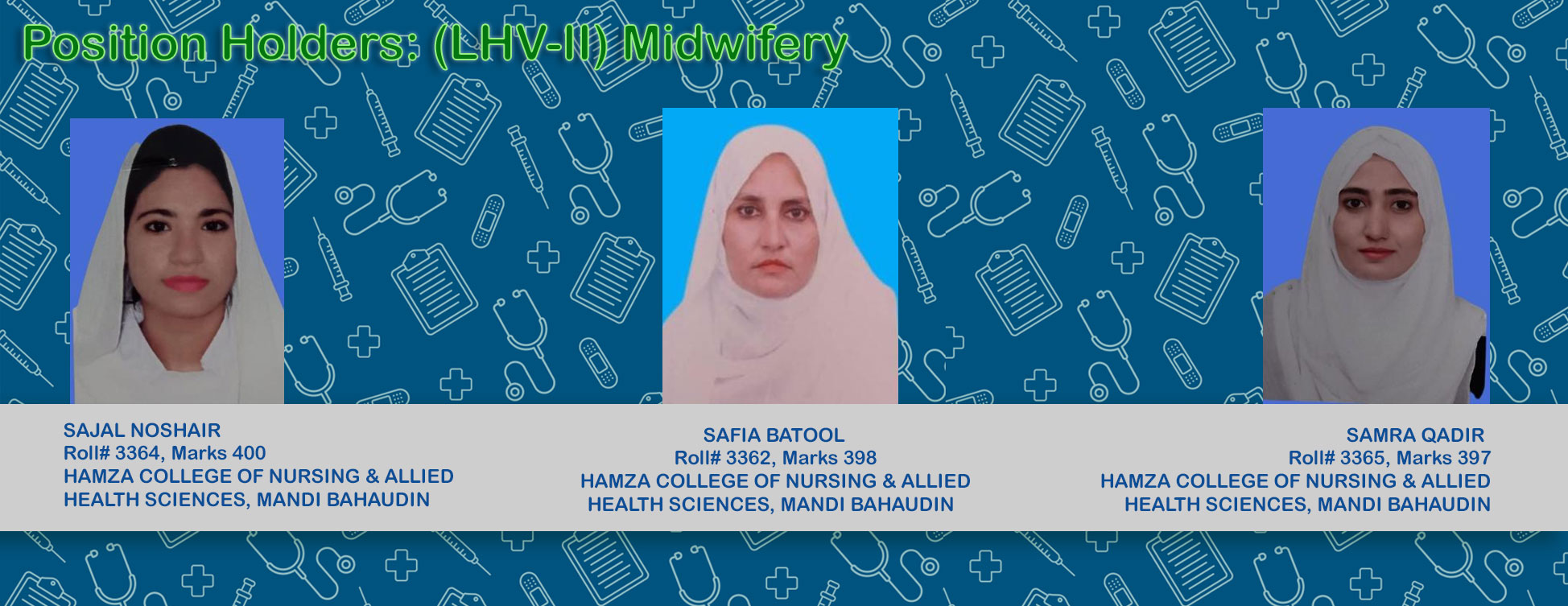 Position Holders -(LHV-II) Midwifery Names List