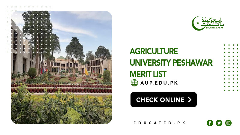 Agriculture University Peshawar Merit List 2024