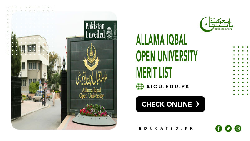 Allama Iqbal Open University Merit List 2024