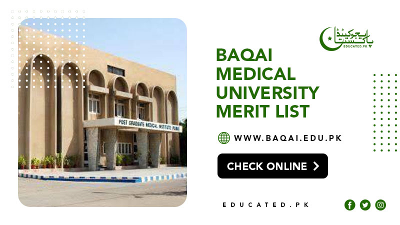 Baqai Medical University Merit List 2025