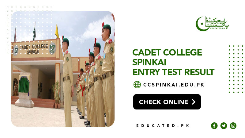 Cadet College Spinkai Entry Test Result 2024