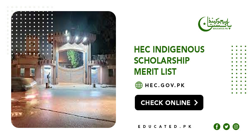 HEC Indigenous Scholarship 2024 Merit List