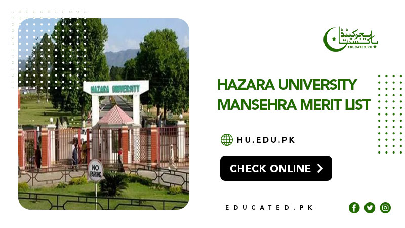 Hazara University Merit List 2024
