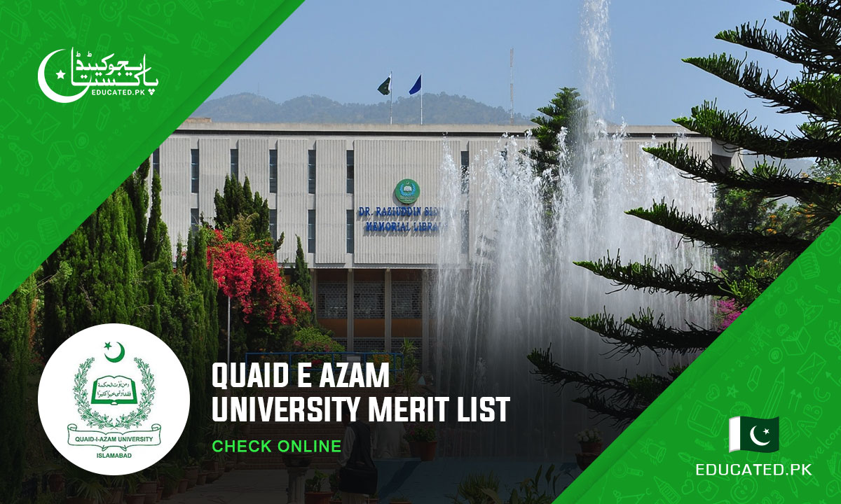 Quaid E Azam University Merit List 2025