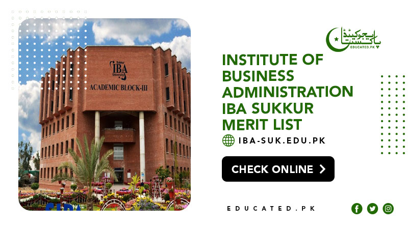 Institute of Business Administration IBA Sukkur Merit List 2024