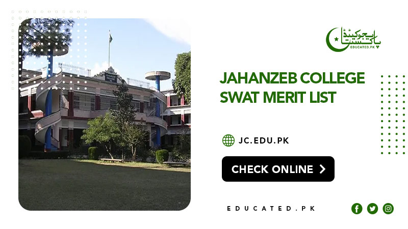 Jahanzeb College Swat Final Merit List 2024