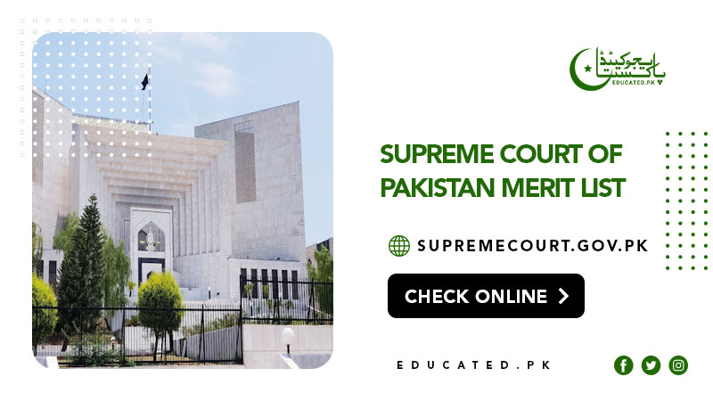 Supreme Court Of Pakistan Merit List 2024