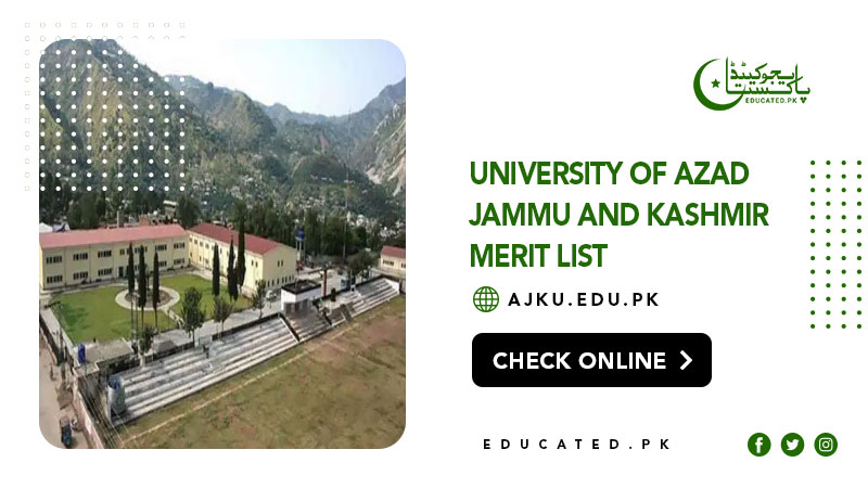 University of Azad Jammu and Kashmir Merit List 2024