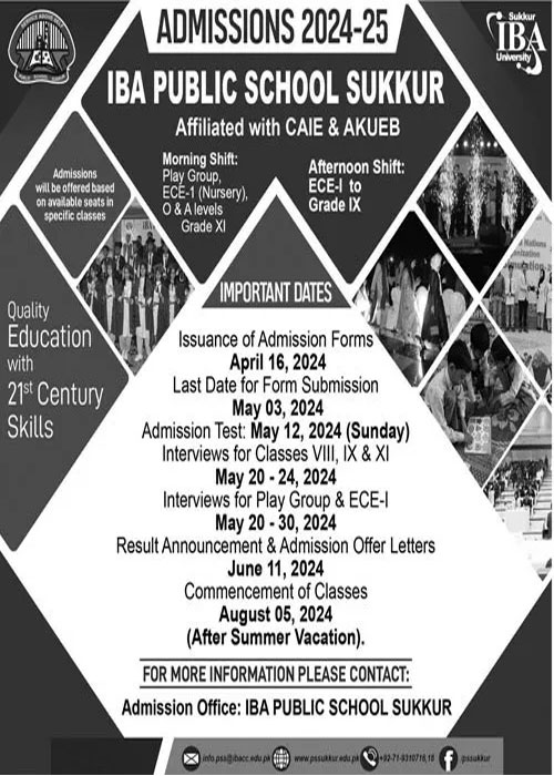 iba public school sukkur Admission 2024