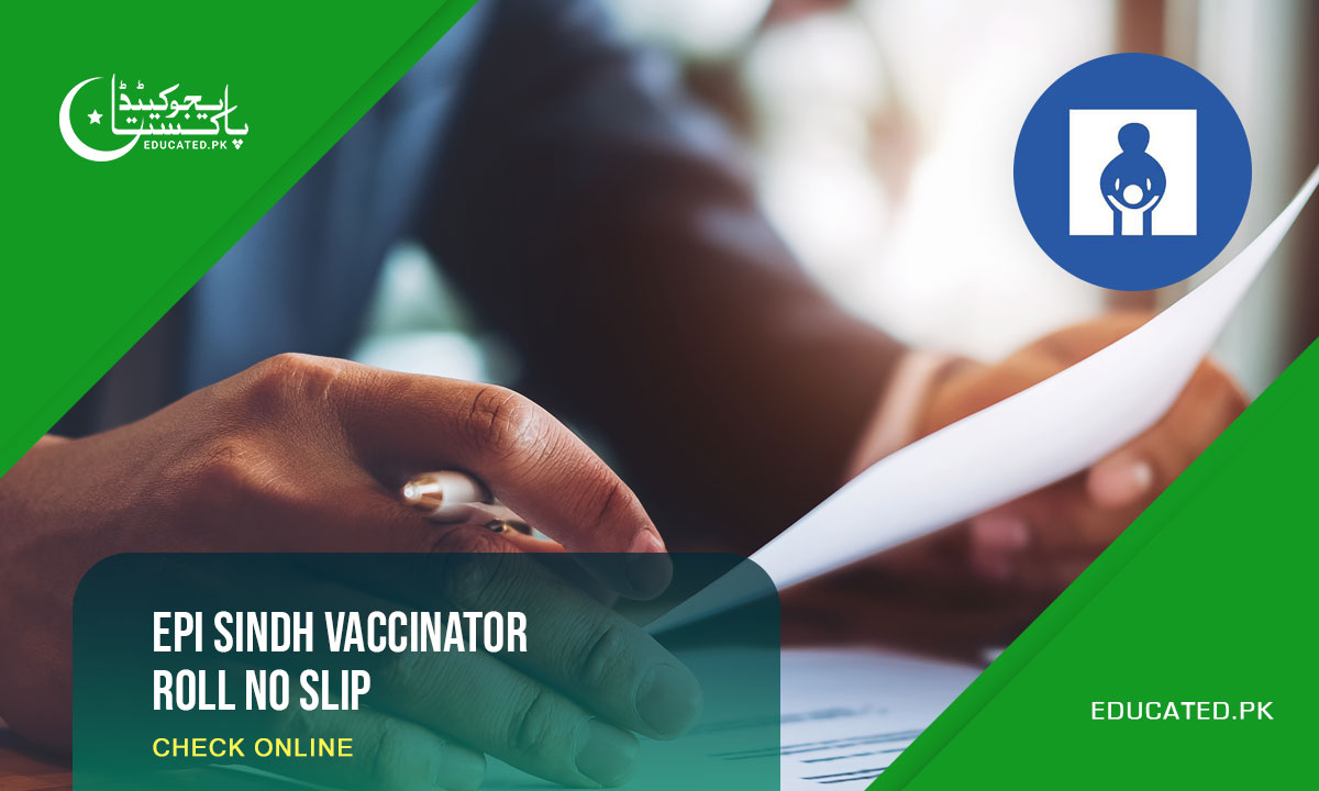EPI Sindh Vaccinator Roll No Slip