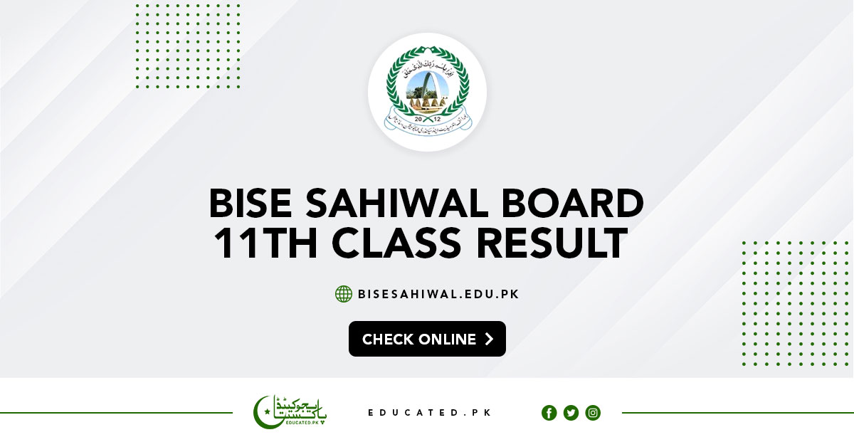 BISE Sahiwal Board 11th Class Result 2024 Gazette, Position Holders
